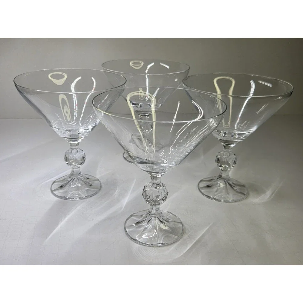 Set Of 4 IMPORT ASSOC Claudia Martini Glasses Rare Goblets Clear 5.3